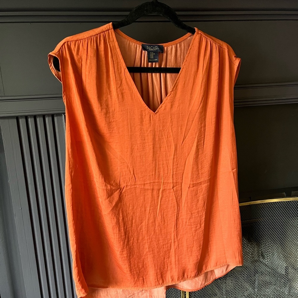 Rachel Roy Orange Asymmetrical Relaxed Blouse